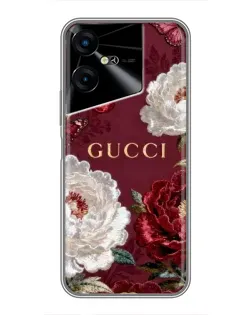 Чехол для TECNO POVA Neo 3 с картинкой «Gucci — бордовые розы»