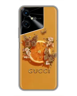 Чехол для TECNO POVA Neo 3 с картинкой «Gucci — золотые бабочки»