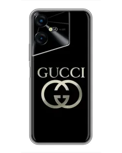 Чехол для TECNO POVA Neo 3 с картинкой «Gucci — золото на черном»