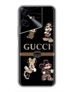 Чехол для TECNO POVA Neo 3 с картинкой «Gucci — герои Disney и монограмма»