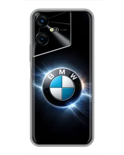 Чехол для TECNO POVA Neo 3 с картинкой «BMW — неоновое сияние»