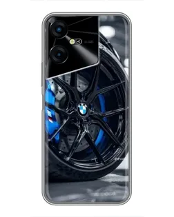 Чехол для TECNO POVA Neo 3 с картинкой «Колесо BMW вблизи»