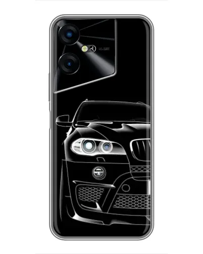 Чехол для TECNO POVA Neo 3 с картинкой «Темный силуэт BMW»