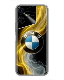 Чехол для TECNO POVA Neo 3 с картинкой «Золотистый дым BMW»