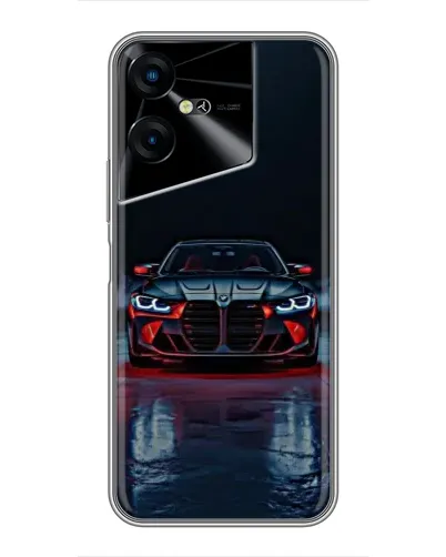 Чехол для TECNO POVA Neo 3 с картинкой «BMW на мокрой дороге»