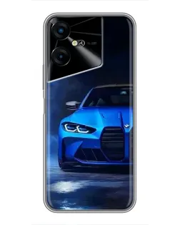 Чехол для TECNO POVA Neo 3 с картинкой «Голубая BMW M4»