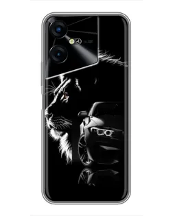 Чехол для TECNO POVA Neo 3 с картинкой «BMW и лев»