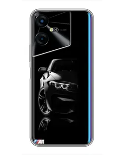 Чехол для TECNO POVA Neo 3 с картинкой «Силуэт BMW в темноте»
