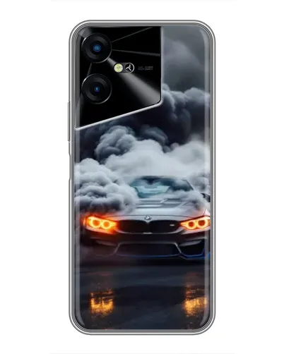 Чехол для TECNO POVA Neo 3 с картинкой «BMW в дыму»