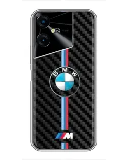 Чехол для TECNO POVA Neo 3 с картинкой «Эмблема BMW и карбон»