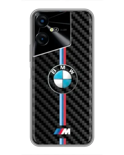 Чехол для TECNO POVA Neo 3 с картинкой «Эмблема BMW и карбон»
