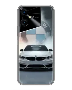 Чехол для TECNO POVA Neo 3 с картинкой «BMW в белом дыму»