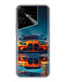 Чехол для TECNO POVA Neo 3 с картинкой «BMW — золотая эмблема»