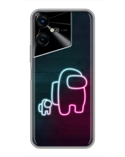 Чехол для TECNO POVA Neo 3 с картинкой «Among Us неон-арт»