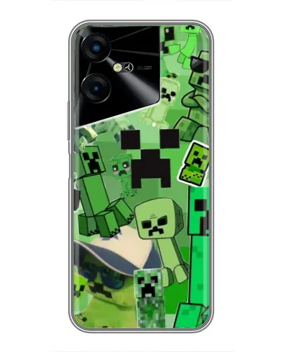 Чехол для TECNO POVA Neo 3 с картинкой «Криперы Minecraft» Чехол для TECNO POVA Neo 3 с картинкой «Криперы Minecraft»