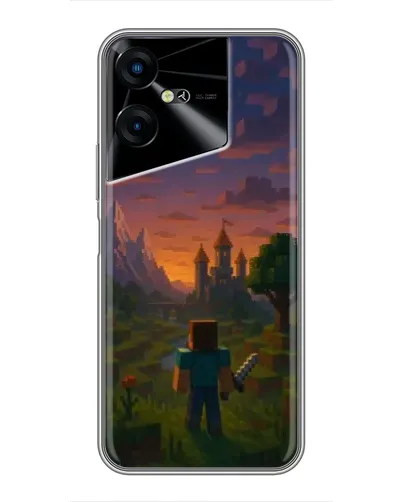 Чехол для TECNO POVA Neo 3 с картинкой «Стив у башни» Чехол для TECNO POVA Neo 3 с картинкой «Стив у башни»