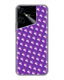 Чехол для TECNO POVA Neo 3 с картинкой «Единороги на фиолетовом»