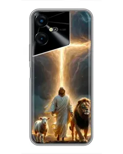 Чехол для TECNO POVA Neo 3 с картинкой «Лев Иуды и Свет» Чехол для TECNO POVA Neo 3 с картинкой «Лев Иуды и Свет»