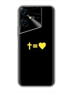Чехол для TECNO POVA Neo 3 с картинкой «Сердце и Крест»