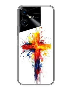 Чехол для TECNO POVA Neo 3 с картинкой «Акварельный крест»