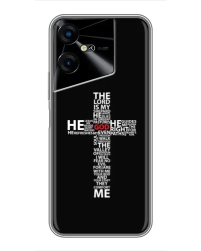 Чехол для TECNO POVA Neo 3 с картинкой «Текстовый крест» Чехол для TECNO POVA Neo 3 с картинкой «Текстовый крест»