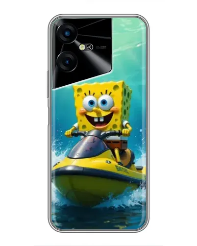 Чехол для TECNO POVA Neo 3 с картинкой «Спанч Боб на гидроцикле» Чехол для TECNO POVA Neo 3 с картинкой «Спанч Боб на гидроцикле»