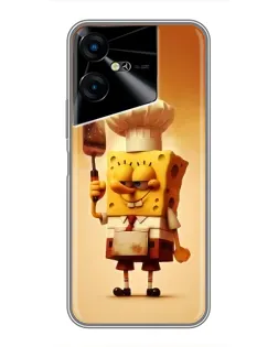 Чехол для TECNO POVA Neo 3 с картинкой «Губка Боб повар»