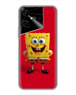 Чехол для TECNO POVA Neo 3 с картинкой «Спанч Боб на красном»