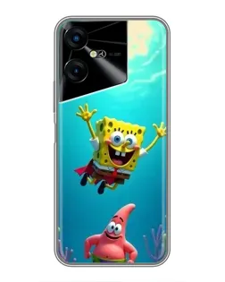 Чехол для TECNO POVA Neo 3 с картинкой «Спанч Боб под водой»
