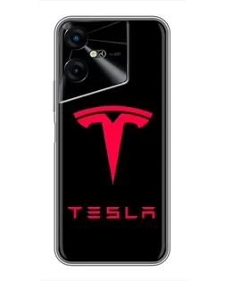 Чехол для TECNO POVA Neo 3 с картинкой «Tesla Red Logo» Чехол для TECNO POVA Neo 3 с картинкой «Tesla Red Logo»