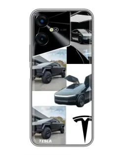 Чехол для TECNO POVA Neo 3 с картинкой «Коллаж Cybertruck Tesla» Чехол для TECNO POVA Neo 3 с картинкой «Коллаж Cybertruck Tesla»