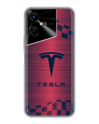 Чехол для TECNO POVA Neo 3 с картинкой «Тесла красный карбон» Чехол для TECNO POVA Neo 3 с картинкой «Тесла красный карбон»