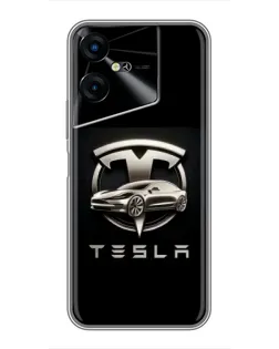 Чехол для TECNO POVA Neo 3 с картинкой «Tesla — серебристое авто» Чехол для TECNO POVA Neo 3 с картинкой «Tesla — серебристое авто»