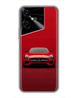 Чехол для TECNO POVA Neo 3 с картинкой «Красный Mercedes AMG»