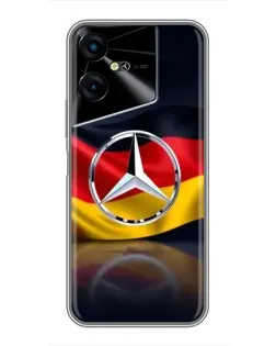 Чехол для TECNO POVA Neo 3 с картинкой «Mercedes — флаг Германии»