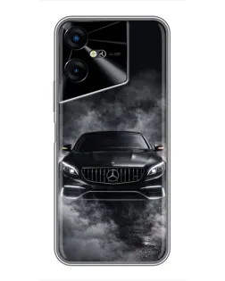 Чехол для TECNO POVA Neo 3 с картинкой «Mercedes в дыму»