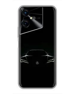 Чехол для TECNO POVA Neo 3 с картинкой «Mercedes — силуэт авто» Чехол для TECNO POVA Neo 3 с картинкой «Mercedes — силуэт авто»