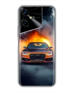 Чехол для TECNO POVA Neo 3 с картинкой «Audi в огненном дыму» Чехол для TECNO POVA Neo 3 с картинкой «Audi в огненном дыму»
