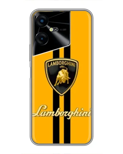 Чехол для TECNO POVA Neo 3 с картинкой «Lamborghini Stripe желтый»