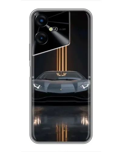 Чехол для TECNO POVA Neo 3 с картинкой «Lamborghini золотые линии»