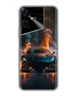 Чохол для TECNO POVA Neo 3 з картинкою «Lamborghini димна естетика»