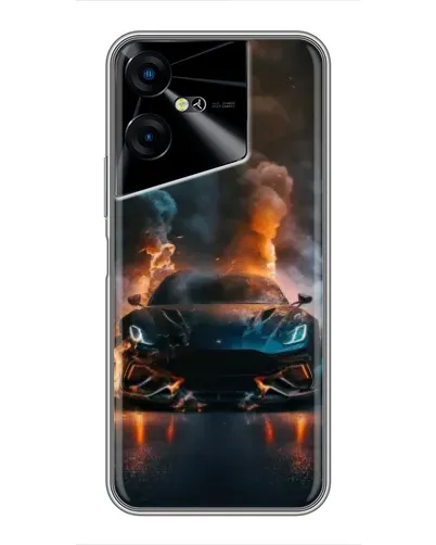 Чехол для TECNO POVA Neo 3 с картинкой «Lamborghini дымная эстетика»