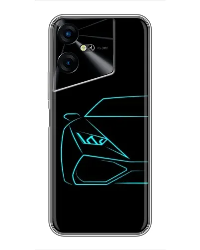 Чехол для TECNO POVA Neo 3 с картинкой «Голубой силуэт Lamborghini»