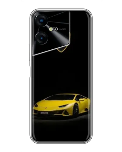 Чехол для TECNO POVA Neo 3 с картинкой «Lamborghini желтый акцент»