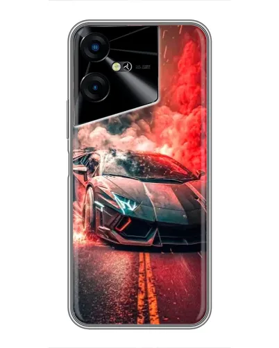 Чехол для TECNO POVA Neo 3 с картинкой «Lamborghini красный дым»