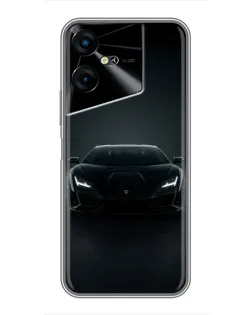 Чохол для TECNO POVA Neo 3 з картинкою «Чорний Lamborghini Aventador»
