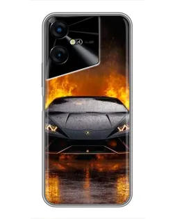 Чохол для TECNO POVA Neo 3 з картинкою «Lamborghini у вогні»
