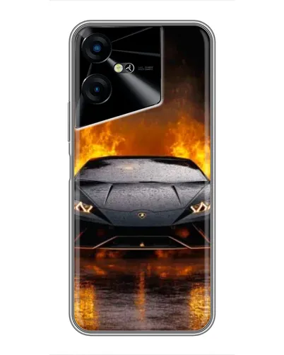 Чехол для TECNO POVA Neo 3 с картинкой «Lamborghini в огне»