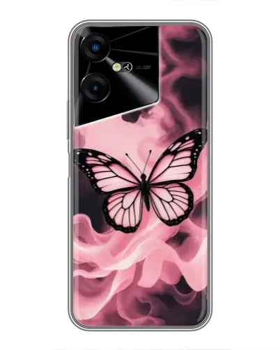 Чехол для TECNO POVA Neo 3 с картинкой «Бабочка в дыму»