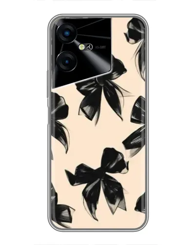 Чехол для TECNO POVA Neo 3 с картинкой «Паттерн черные банты»